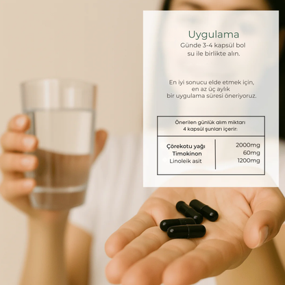 Etiyopya Çörekotu yağı kapsülleri - TQ içeriği +3000